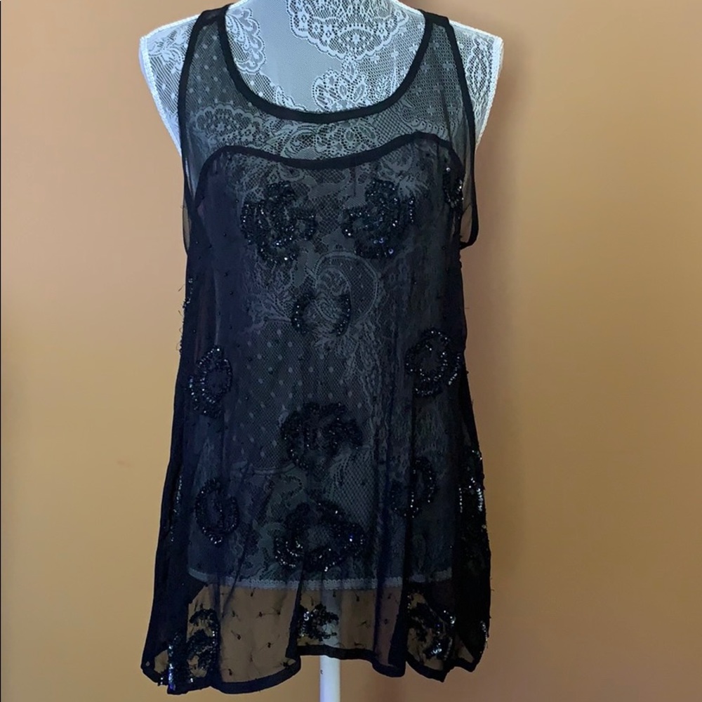 Romeo & Juliet, sheer sequins Tank.